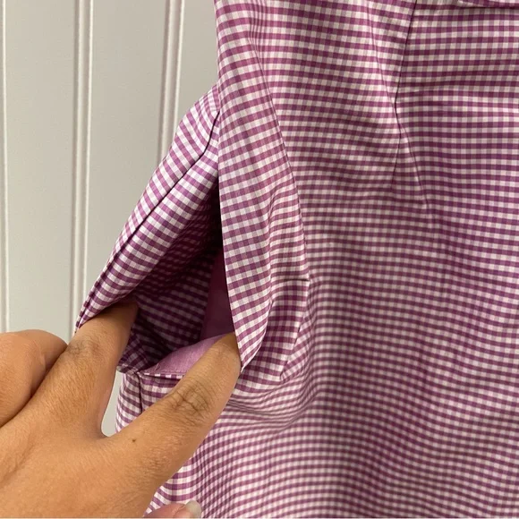 Tocca Pink Raspberry and White Gingham Strapless Silk Dress Sz 8 - Picture 7 of 13